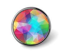 Spilla rotonda con motivo a triangoli astratti senza soluzione di continuità e gradiente colorato, spilla da bavero unisex liscia, spilla leggera per gioielli artigianali, decorazione per accessori