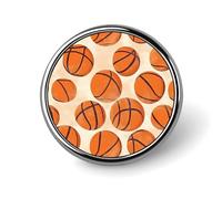 Spilla rotonda con motivo pallacanestro, spilla da bavero, accessorio per abito da matrimonio, compleanno, per uomini e donne