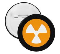 Spilla rotonda con pericolo nucleare, spilla per zaino, per cappelli, abbigliamento e decorazioni, 5PCS, Lega di acciaio, Nessuna pietra preziosa