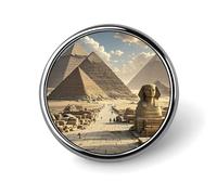 Spilla rotonda con piramidi egiziane, spilla leggera da bavero, regalo unico, spilla in metallo, per cappelli, camicie, vestiti, borse, decorazione