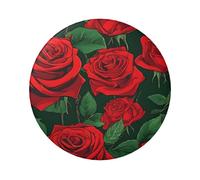 Spilla rotonda con rosa rossa, design in latta resistente con stampa su un solo lato, perfetta per regali personalizzati e decorazione di abbigliamento, Misura unica