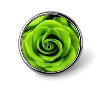 Spilla rotonda con rosa verde, in metallo, personalizzata, adatta per abbigliamento, borse, cappelli, spilla stampata umoristica, accessori per feste per uomini e donne