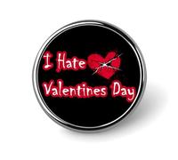 Spilla rotonda con scritta "I Hate Valentine", spilla da bavero, cravatta, abiti, accessori per matrimoni, compleanni, per uomini e donne, Circular, Metallo