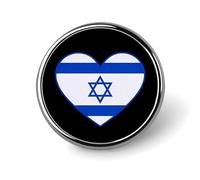 Spilla rotonda con scritta "I Love Israel", spilla da bavero, per cravatta, abiti, matrimoni, compleanni, per uomini e donne, Circular, Metallo