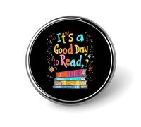 Spilla rotonda con scritta in inglese "It's a Good Day to Read", per cravatte, abiti, matrimoni, compleanni, per uomini e donne