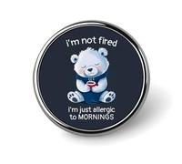 Spilla rotonda con simpatico orso dei cartoni animati, spilla da bavero, spilla da cravatta per donne, uomini, impiegati, insegnanti, decorazioni