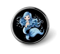 Spilla rotonda con sirena, spilla con bottone, bavero, cravatta, distintivo, cappello, abbigliamento, accessori per uomo e donna
