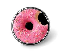 Spilla rotonda con spilla a forma di ciam con granelli di zucchero, stile alla moda, in alluminio, decorativa per vestiti, zaini, cappelli.