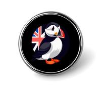 Spilla rotonda con spille personalizzate con i simboli delle pulcinelle di mare islandesi, per la decorazione di abiti