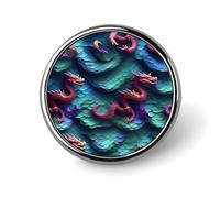 Spilla rotonda con squame di drago magico 3D spilla leggera da bavero spille da cravatta regali unici spilla in metallo distintivo per cappello camicia abbigliamento borse decorazione
