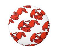 Spilla rotonda con stampa aragosta rossa, design in latta resistente con stampa su un solo lato, perfetta per regali personalizzati e decorazione di abbigliamento, Misura unica