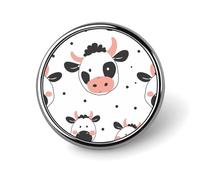 Spilla rotonda con stampa di mucca del fumetto carino smalto spilla spilla spilla abbigliamento personalizzato decorazione unisex porta badge cappelli borse camicie Decor