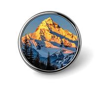 Spilla rotonda con stampa personalizzata di pino di montagna, spilla da bavero alla moda, accessorio decorativo per costumi da uomo e donna