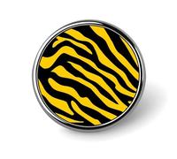 Spilla rotonda con stampa zebrata gialla e nera, spilla con bottone, bavero, cravatta, distintivo, cappello, abbigliamento, accessori per uomo e donna