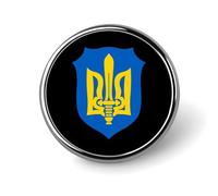Spilla rotonda con stemma dei nazionalisti ucraini, spilla da bavero, cravatta, abito, accessori per matrimonio e compleanno, per uomo e donna.