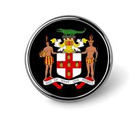 Spilla rotonda con stemma della Giamaica, spilla da bavero, spilla da cravatta, spilla carina, distintivo per uomo, donna, cappello, abbigliamento, accessori