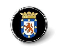 Spilla rotonda con stemma di Santiago, spilla da bavero, cravatta, abiti, accessori per matrimoni, compleanni, per uomini e donne, Circular, Metallo