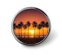 Spilla rotonda con tramonto tropicale sulla spiaggia carina smaltata spilla spilla spilla personalizzata abbigliamento decorazione unisex porta badge cappelli borse camicie Decor