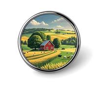 Spilla rotonda Country Farm per uomini e donne, spille da bavero resistenti ed eleganti, distintivi in metallo leggero per camicie, giacche, cappelli