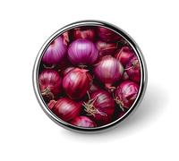 Spilla rotonda da bavero a forma di cipolla rossa, spilla da cravatta, distintivo elegante per cappello, abbigliamento, gioielli e accessori.