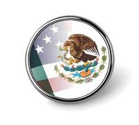 Spilla rotonda da bavero con bandiera del Messico e degli Stati Uniti, spilla da cravatta, distintivo elegante per cappello, abbigliamento, gioielli e accessori.