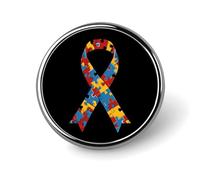 Spilla rotonda da bavero con nastro simbolo della consapevolezza sull'autismo, porta distintivi per vestiti, borse, zaini e cappelli