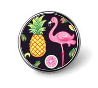 Spilla rotonda decorativa a forma di ananas, banana e fenicottero, in lega di alluminio resistente, leggera per camicie, giacche, cappelli, uniformi, 2,5 cm