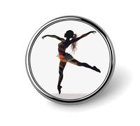 Spilla rotonda decorativa a forma di ballerina, in lega di alluminio resistente, leggera per camicie, giacche, cappelli, uniformi, 2,5 cm