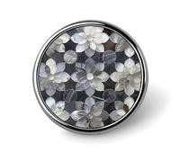 Spilla rotonda decorativa a forma di fiore, in lega di alluminio resistente, leggera per camicie, giacche, cappelli, uniformi, 2,5 cm