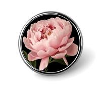 Spilla rotonda decorativa a forma di peonia, in lega di alluminio resistente, leggera per camicie, giacche, cappelli, uniformi, 2,5 cm