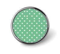 Spilla rotonda decorativa a pois verdi, in lega di alluminio resistente, leggera per camicie, giacche, cappelli, uniformi, 2,5 cm