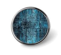 Spilla rotonda decorativa blu e nera, in lega di alluminio resistente, leggera per camicie, giacche, cappelli, uniformi, 2,5 cm