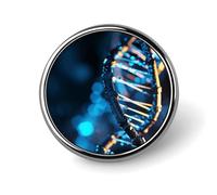 Spilla rotonda decorativa con DNA blu e nero, in lega di alluminio resistente, leggera per camicie, giacche, cappelli, uniformi, 2,5 cm