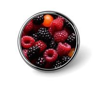 Spilla rotonda decorativa con frutta nera e rossa, in lega di alluminio resistente, leggera per camicie, giacche, cappelli, uniformi, 2,5 cm
