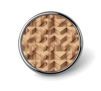 Spilla rotonda decorativa con motivo cuboide 3D, in lega di alluminio resistente, leggera per camicie, giacche, cappelli, uniformi, 2,5 cm