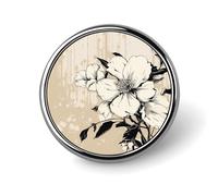 Spilla rotonda decorativa con motivo floreale, in lega di alluminio resistente, leggera, per camicie, giacche, cappelli, uniformi, 2,5 cm