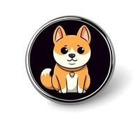 Spilla rotonda decorativa con Shiba Inu, in lega di alluminio resistente, leggera, per camicie, giacche, cappelli, uniformi, 2,5 cm