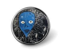 Spilla rotonda decorativa in lega di alluminio resistente e nera e blu, spilla leggera per camicie, giacche, cappelli, uniformi, 2,5 cm