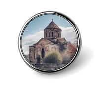 Spilla rotonda della chiesa armena, spilla da bavero resistente da 2,5 cm, versatile, spilla decorativa leggera per accessori di abbigliamento, regali personalizzati