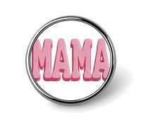 Spilla rotonda di colore rosa dolce con scritta "MAMA" per uomo donna moda distintivo collare spilla abito giacca zaino accessori