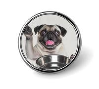Spilla rotonda divertente con scritta "Pug Dog Hunger", spilla da bavero, spilla da cravatta per donne, uomini, impiegati, insegnanti, decorazioni