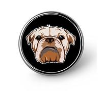 Spilla rotonda divertente con simpatico bulldog inglese, spilla da bavero, spilla da cravatta, decorazione per gioielli, distintivo per uomo e donna alla moda