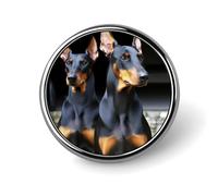 Spilla rotonda Doberman carina smaltata spilla spilla spilla personalizzata abbigliamento decorazione unisex porta badge cappelli borse camicie decorazione
