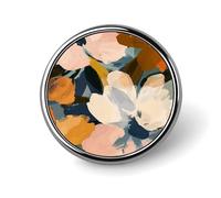 Spilla rotonda elegante con stampa color terra calda, da 1 pollice, in lega di alluminio, con trasferimento termico, spilla in metallo leggero per camicie, giacche e regali unici.