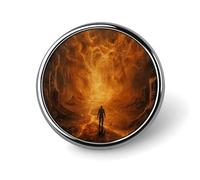 Spilla rotonda "Escape from Hell", spilla da bavero, spilla da cravatta per donne, uomini, impiegati, insegnanti, decorazioni