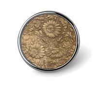 Spilla rotonda floreale in bronzo pressato a lamina per uomo donna moda distintivo collare pin abito giacca zaino accessori