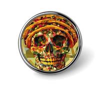 Spilla rotonda geometrica astratta con teschio per uomo donna moda distintivo collare pin vestito giacca zaino accessori