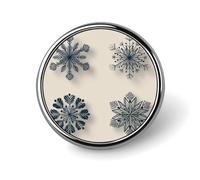 Spilla rotonda geometrica con fiocco di neve unico e grande, per uomo e donna, spilla da colletto, abito, giacca, zaino, accessori