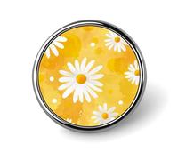 Spilla rotonda gialla a forma di margherita bianca per uomo donna moda distintivo collare spilla abito giacca zaino accessori