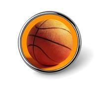 Spilla rotonda gialla a forma di pallacanestro, unisex, alla moda, per colletto, giacca, zaino, accessori